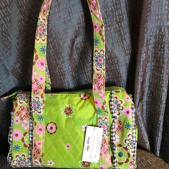 Lime Flower Print Gigi Olivia Purse - Picture 4 of 6
